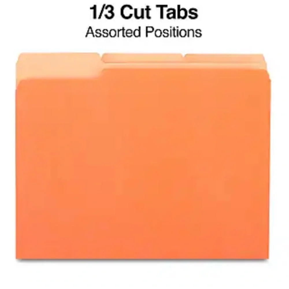 NWT Staples Three Cut Folders 100 Orange
